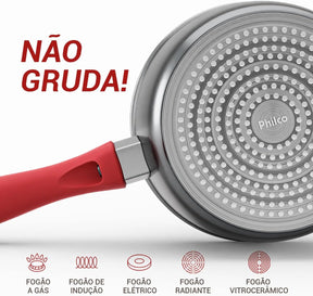 Panela Redstone com Tampa de Vidro 1,4L